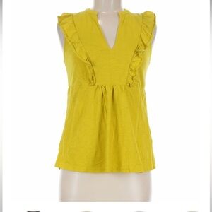 Boden Yellow Ruffle Sleeve Blouse